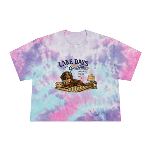 Dachshund LAKE DAYS Women's Tie-Dye Crop Tee